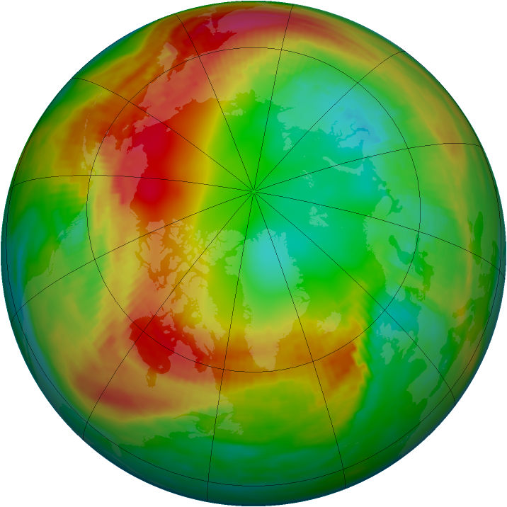 Arctic ozone map for 04 February 1984